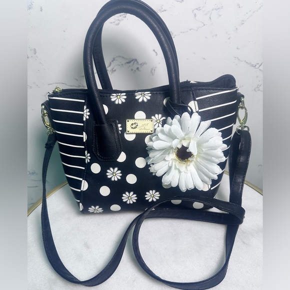 Betsey Johnson Handbags - Luv Betsey by Betsey Johnson Daisy Black and White Polka Dot Crossbody Bag